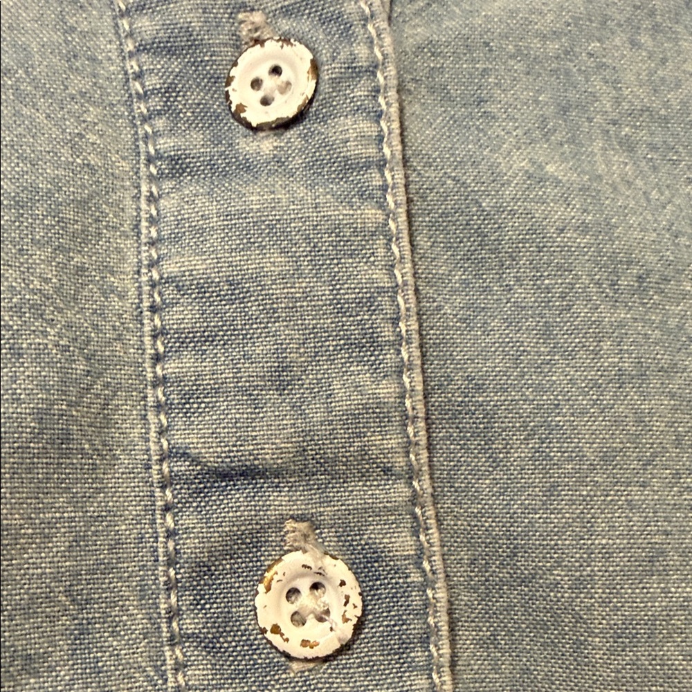 J.Crew Women’s Chambray Denim Shirt Small Popover Utility Button Front - Picture 5 of 9